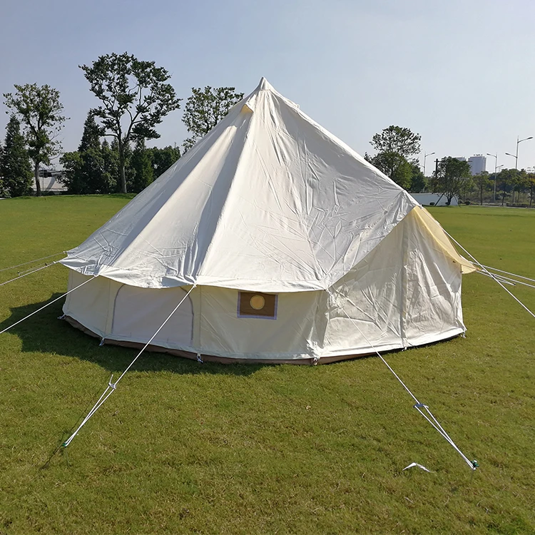 DANCHEL OUTDOOR 4M diameter Bell Tent 4-Season Large Outdoor camping Tents White Color Oxford Bell Tents Manufacturers Direct