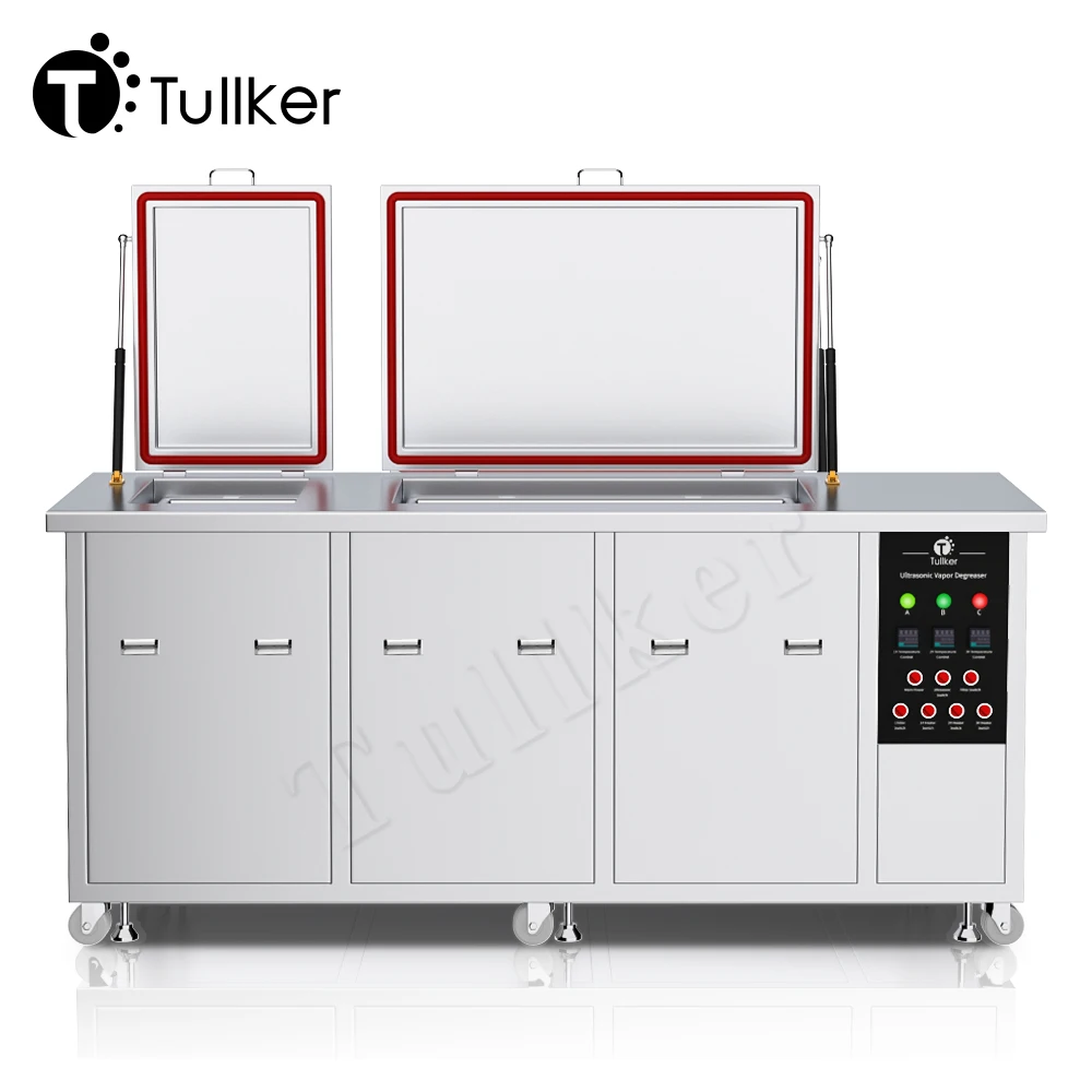 Tullker Three Tank Vapor Degreaser Degreasing Isopropanol IPA Acetone Cyclohexane Solvent Chiller Condensing Ultrasonic Cleaner