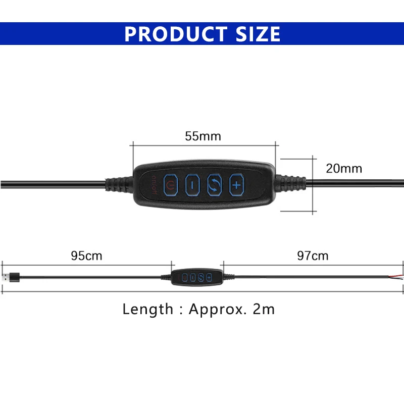1Set 5V USB Dual Color LED Strip Light 120LEDs/M 0.5m 1m 2m 4m 5m 3000K-6500K SMD 2835 with 4-Button 3-Wire 2-Channel CCT Dimmer