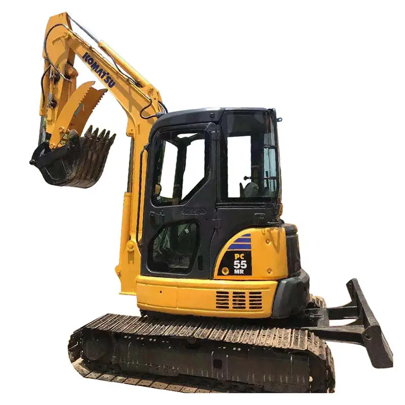 Japan 5 ton 5.5 ton komatsu used excavator pc55 pc55mr rubber track farm and garden digging excavator machine