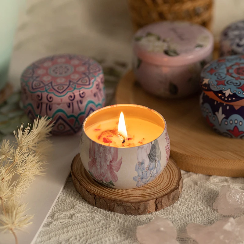 Manufacturer wholesale custom DIY luxury candle home fragrance Tinplate bottle cement scented candles