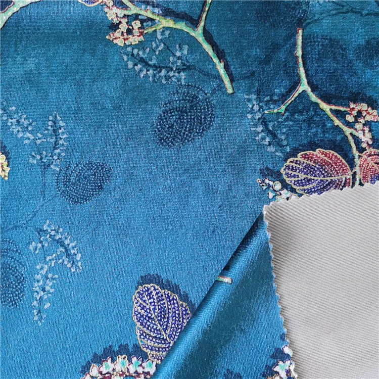 Karachi velvet impossi velvet Print with Foil velvet fabric for garment