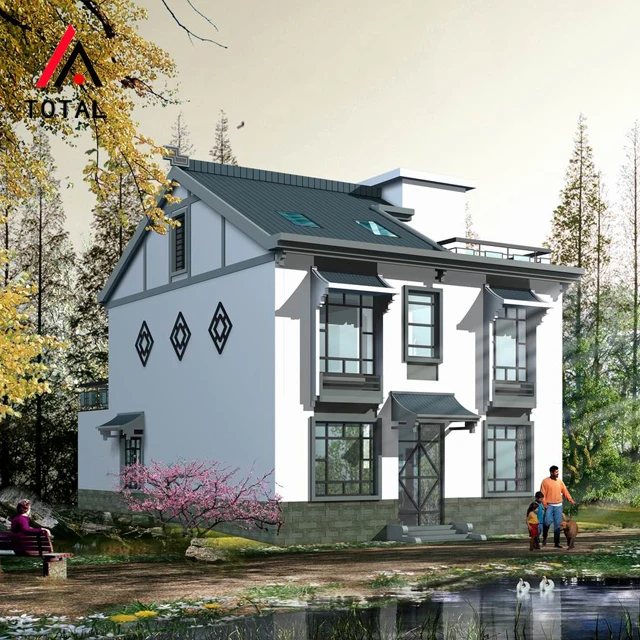 prefab duplex house modern light gauge steel structure villa prefab house for canada