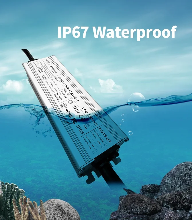 TBWTEK TBW-HYGP100 100 Вт 24 В Источник питания переменного тока в DC трансформатор без яркости светодиодный драйвер IP67 водонепроницаемый для светодиодного освещения