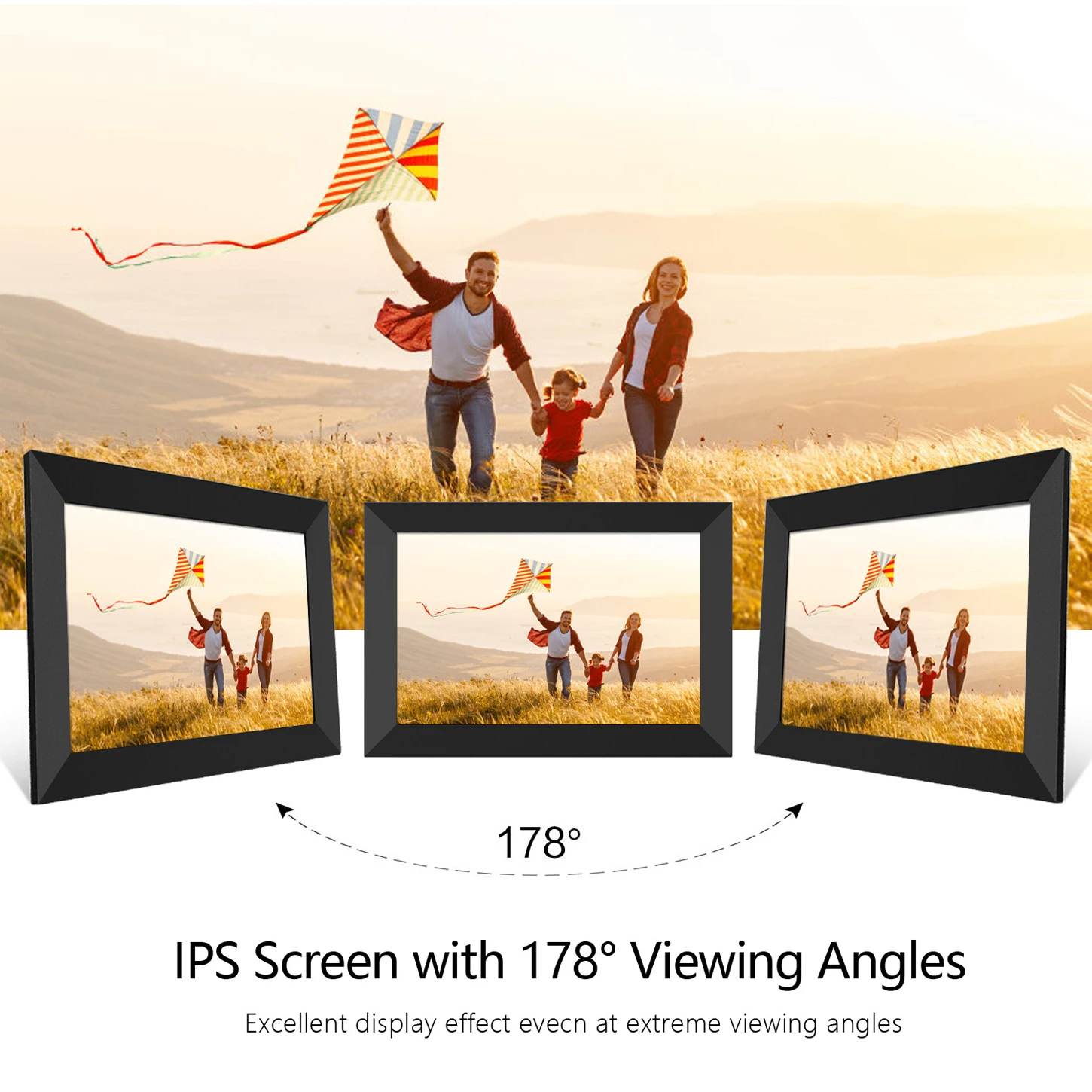 Vertical Horizontal Display Electronic Photo Frame High Resolution 10 Inch LED IPS Screen Rotate Wooden Digital Art photo Frame