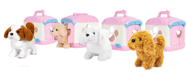 HEYWIN Plush Dog Toys for Kids,  voice control Stuffed puppy with Electric pet cage best gift for children birthday (933-26E)