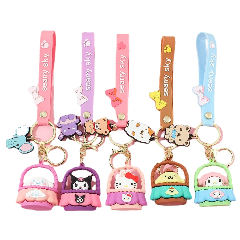 YWMX Keychain Cartoon Dog Creative Car Keychain Schoolbag  Pendant  Children Small Lovely Gift Wholesale