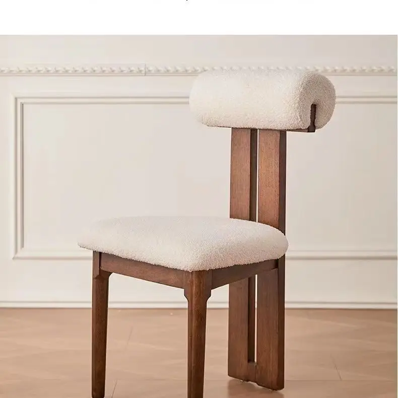 Nordic simple hippo chair creative net red makeup chair home solid wood back dining chair leisure soft bag