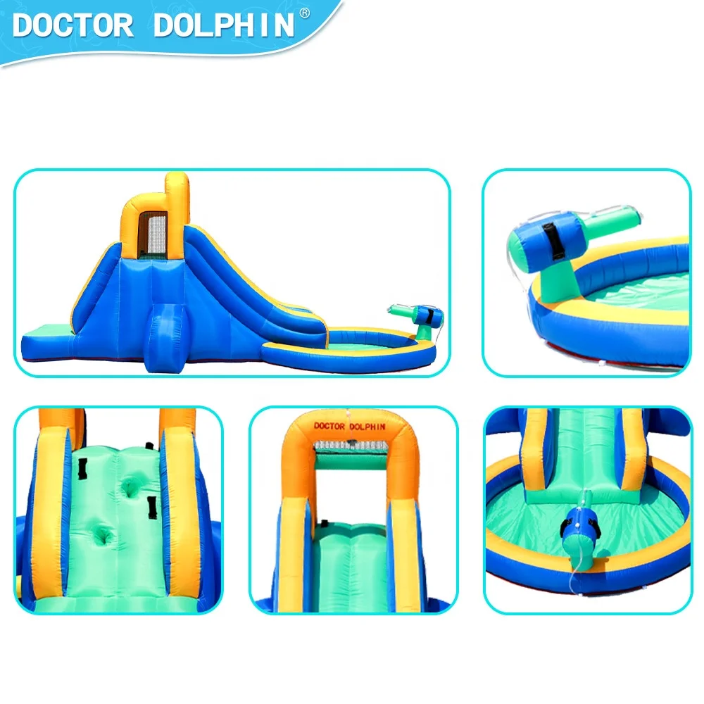 Doctor Dolphin New Hot Kid Entertainment Inflatable Jump Bouncy Castle Bounce House With Water Gun And Slide