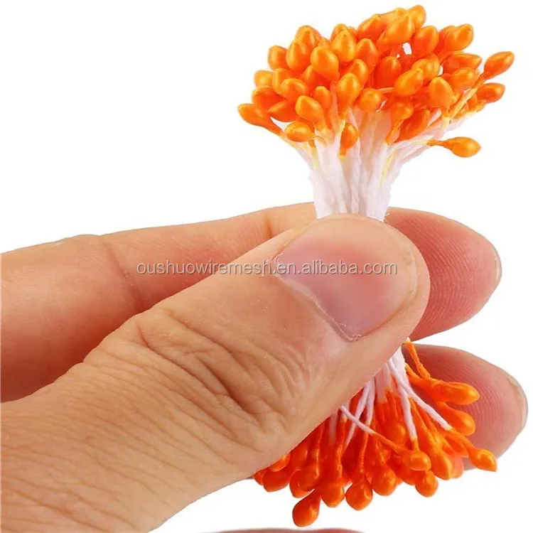 Double heads colorful floral stamen pistil for floristry handmade flower making
