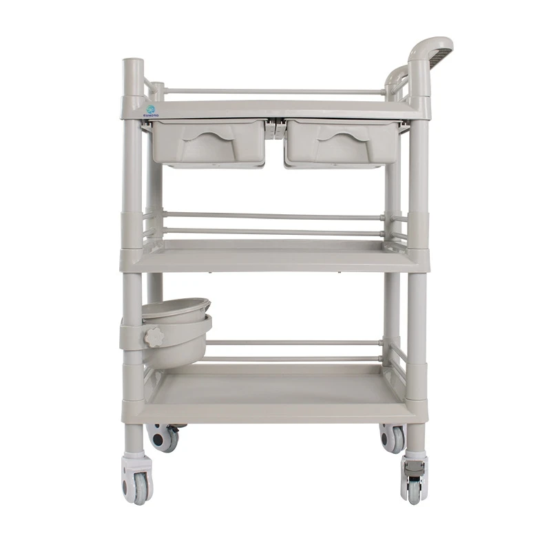 hospital medical use ABS medical trolley anesthesia medicine trolley drug delivery mobile cart on sell