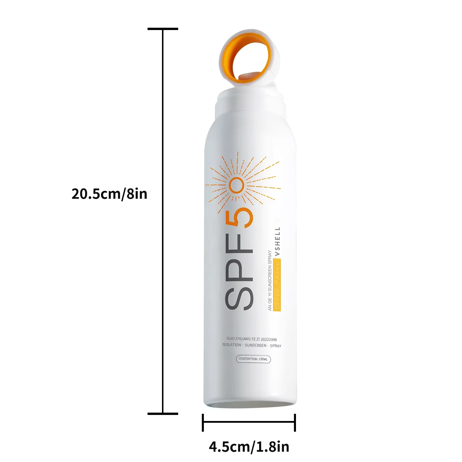 Fashionable Luxury Aluminum Can Spf50+ Spectrum Uva/Uvb Protection Moisturizing Sunscreen Spray Wholesale
