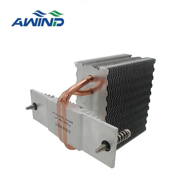 Custom Aluminum or copper refrigerator stacked fin heatsink with fan