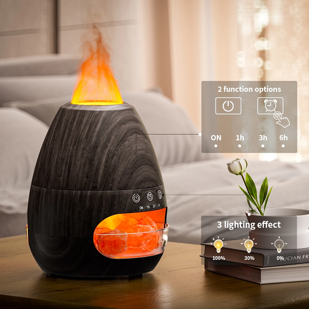 New 200ml Volcanic Aroma Diffuser 3D Firework Essential Oil Humidifier Depilated Flame for Household Use
