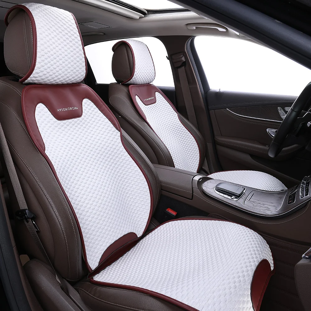 2024 High Quality PU Car Seat Cushion with Elegant Leather Edging Full Set for Toyota Camry and Honda Civic Ice Beads Cover