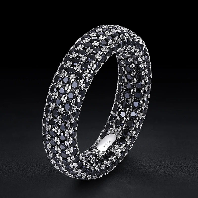 Rock Mens Jewelry Hip Hop Real 925 Sterling Silver Full Black VVS Moissanite Diamond Iced Out Stamp Finger Ring For Women Man