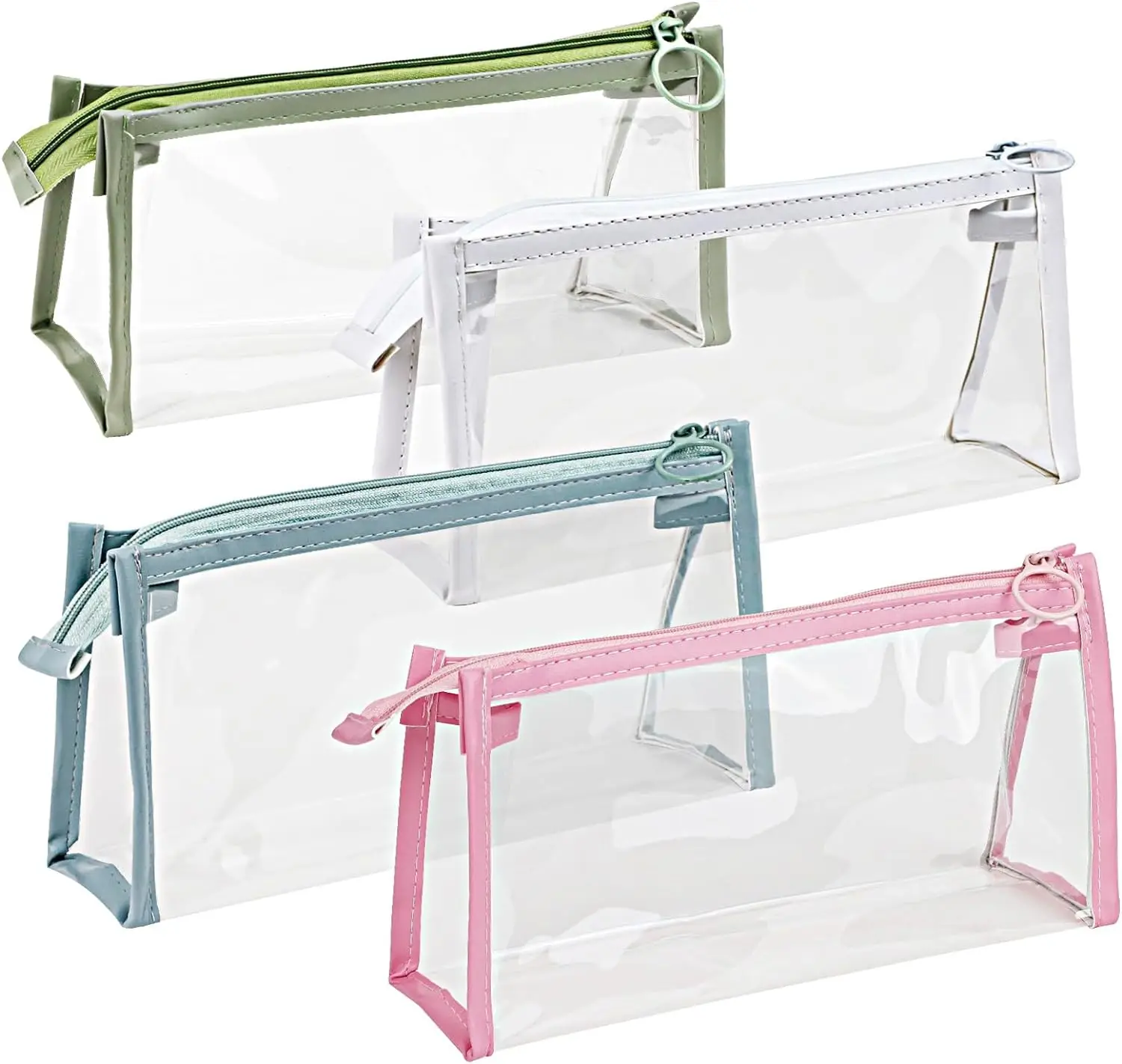 XinyiArt Stationery Clear Transparent Marker Pouch Exam Pencil Storage Bag Travel Cosmetic Makeup Bag Pencil Cases with Zipper