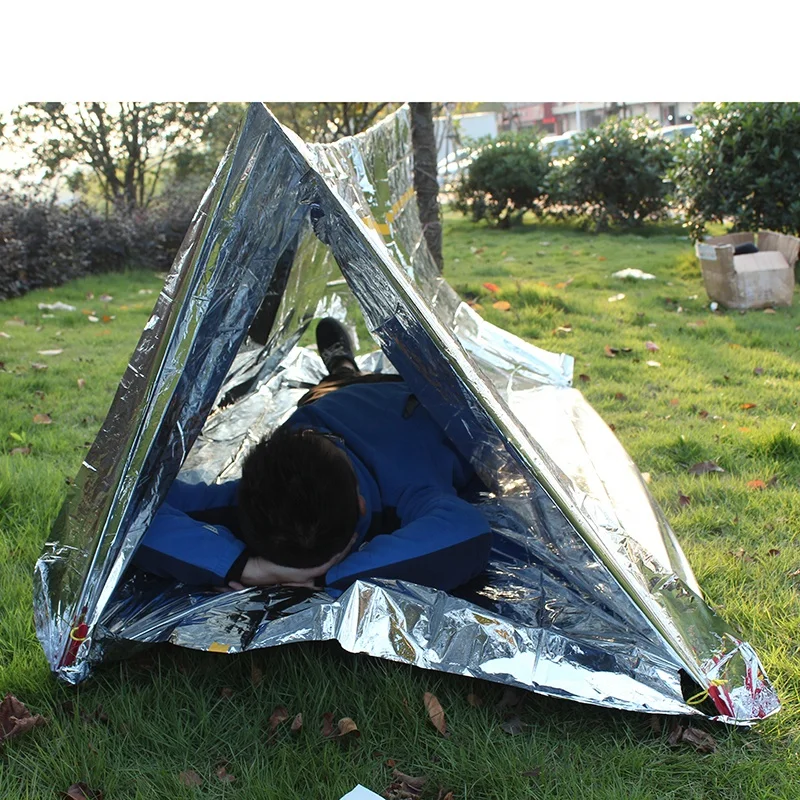 Emergency Camping Canvas Tent Emergency Tube Tents Lightweight Compact Rescue Large Foil Emergency Survival Shelter for Camping