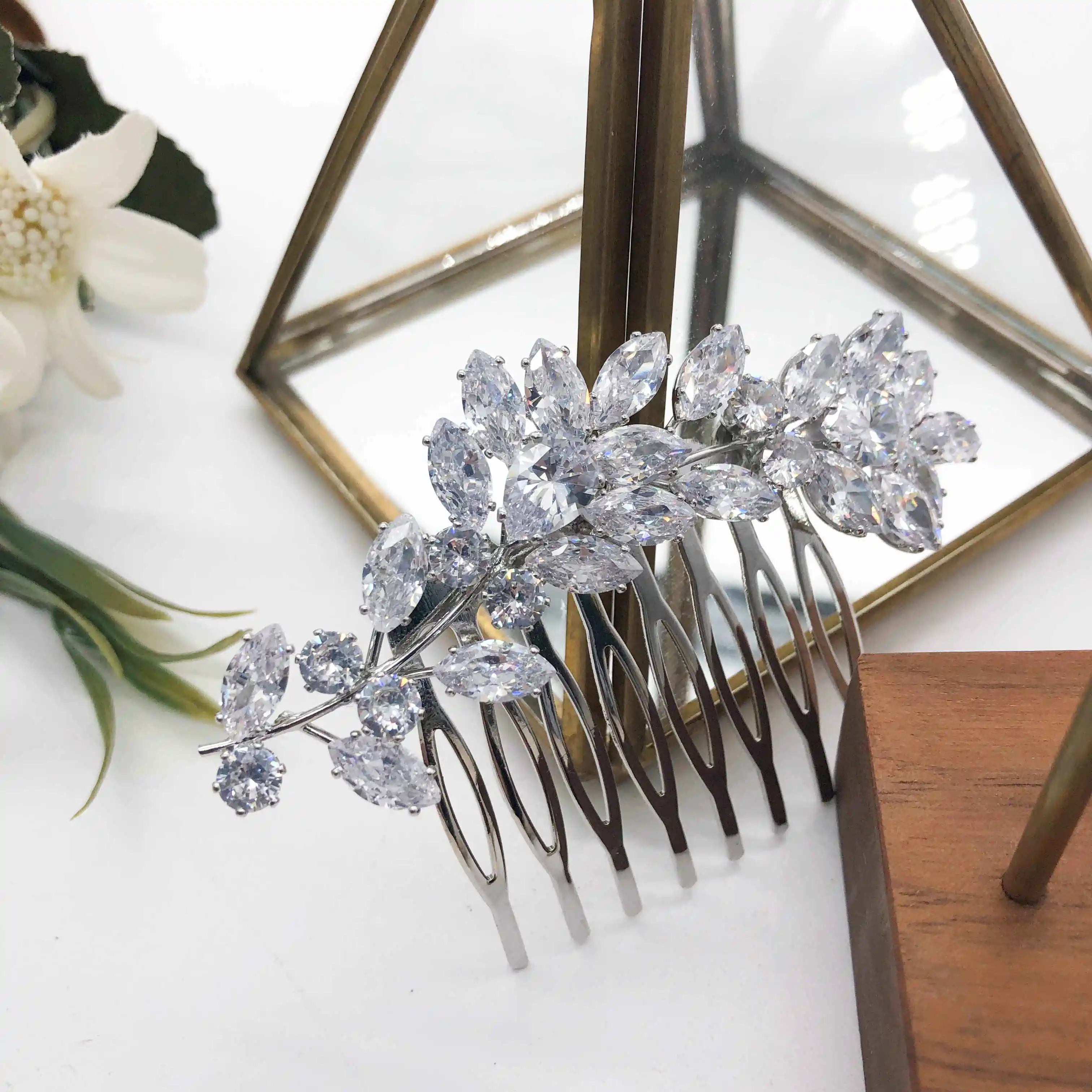 GS0094 Fashion Luxury Zircon Bridal Hair Comb, Wedding Hair Comb, Bridal Hair Comb For Hair