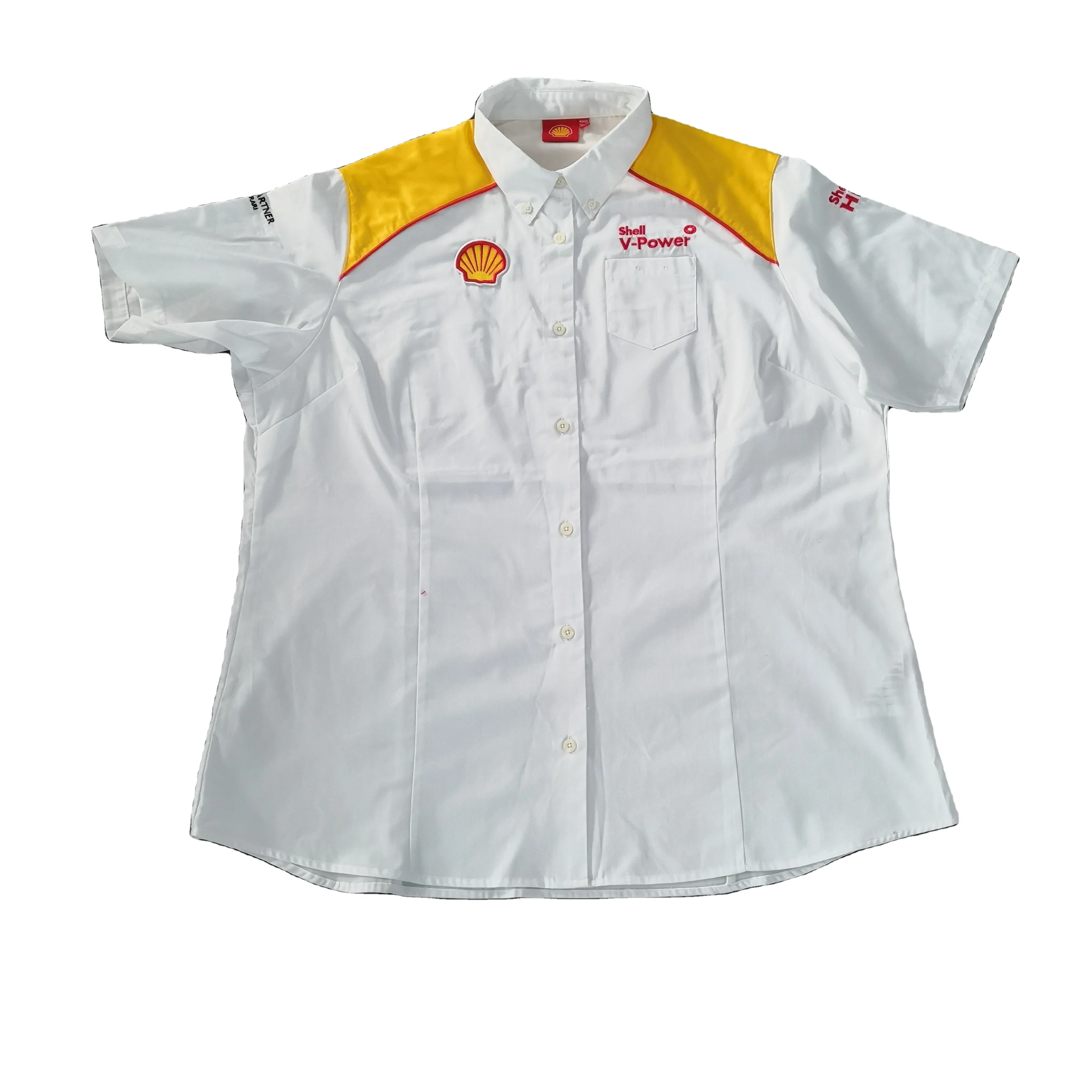 high quality short sleeve shell shirt ladies workwear shirt gas station clothing