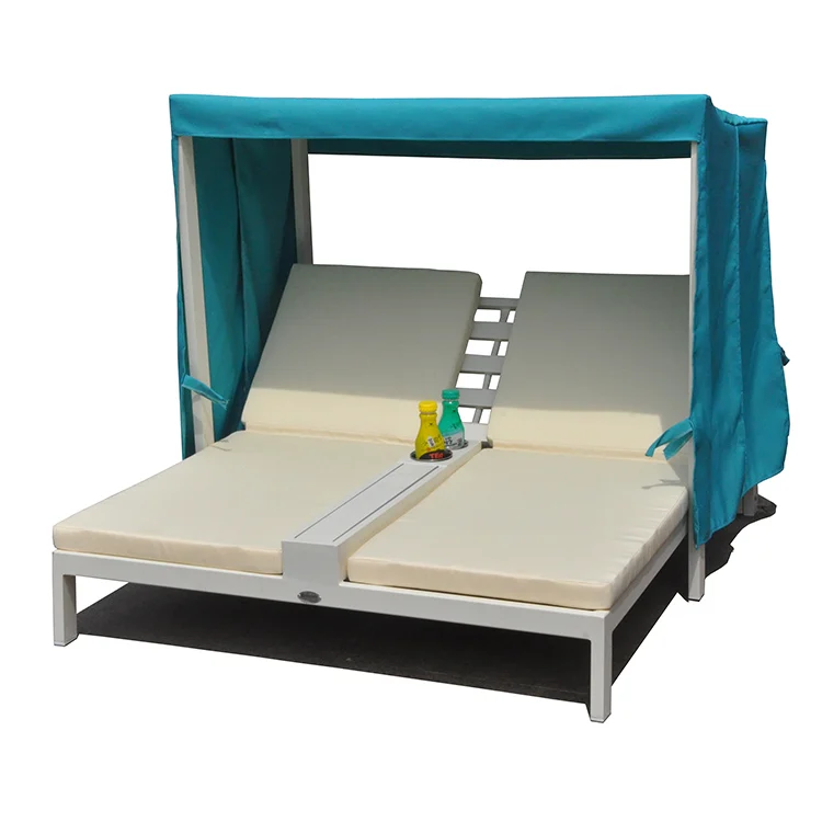 Beach Pool Outdoor Garden Sets aluminum Chaise Lounger Chair Daybed cabana