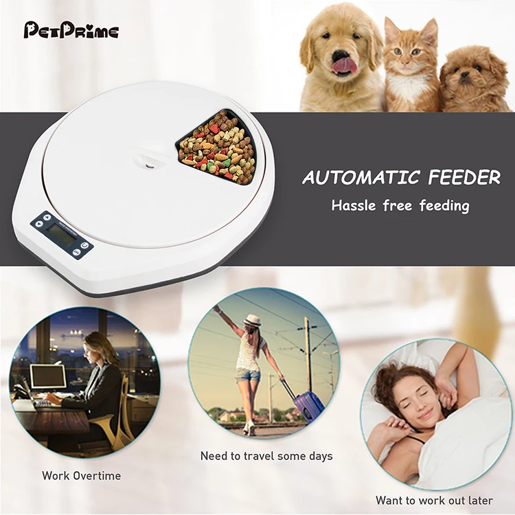  Petprime Автоматическая таймерная кормушка для кошек и собак с цифровым таймером автоматический дозатор еды на 5