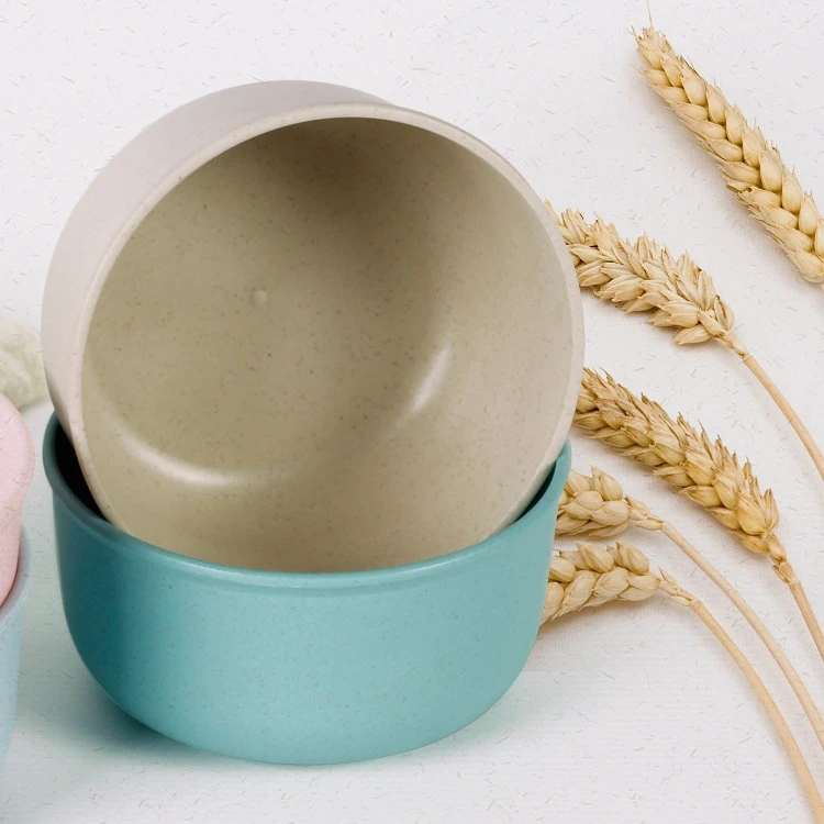 Biodegradable Reusable Colorful Lightweight Wheat Fiber Straw Noodle Soup Bowl