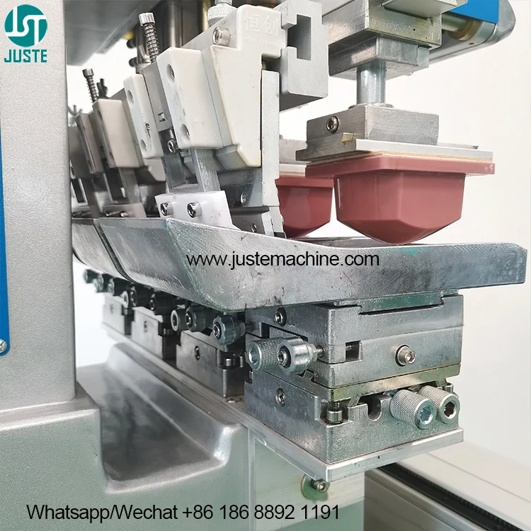 Easy Pad Printing Machine 3 4 Color Pcb Control Sale Transverse San Pad Printer For Ceramic Dog Bowl Scale Ruler Wooden Handle
