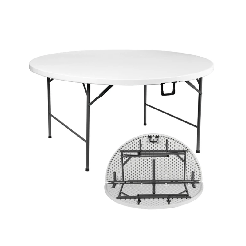 Diameter 4ft /5ft Banquet/Camping Picnic Fold-In-Half Hdpe Round Custom Folding Table