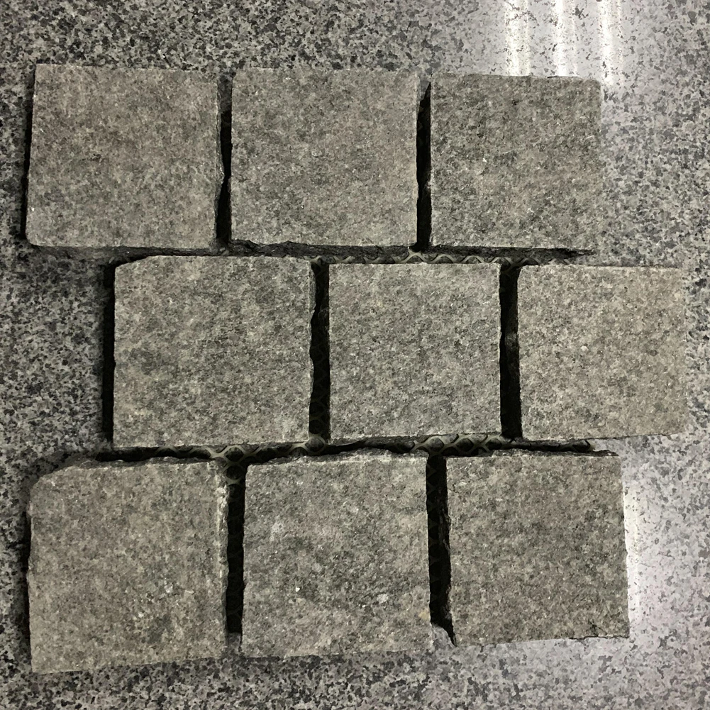 Samistone 100*100mm Granite Cobble Competitive Price Grey Granite Cobblestone for Driveway Pavers