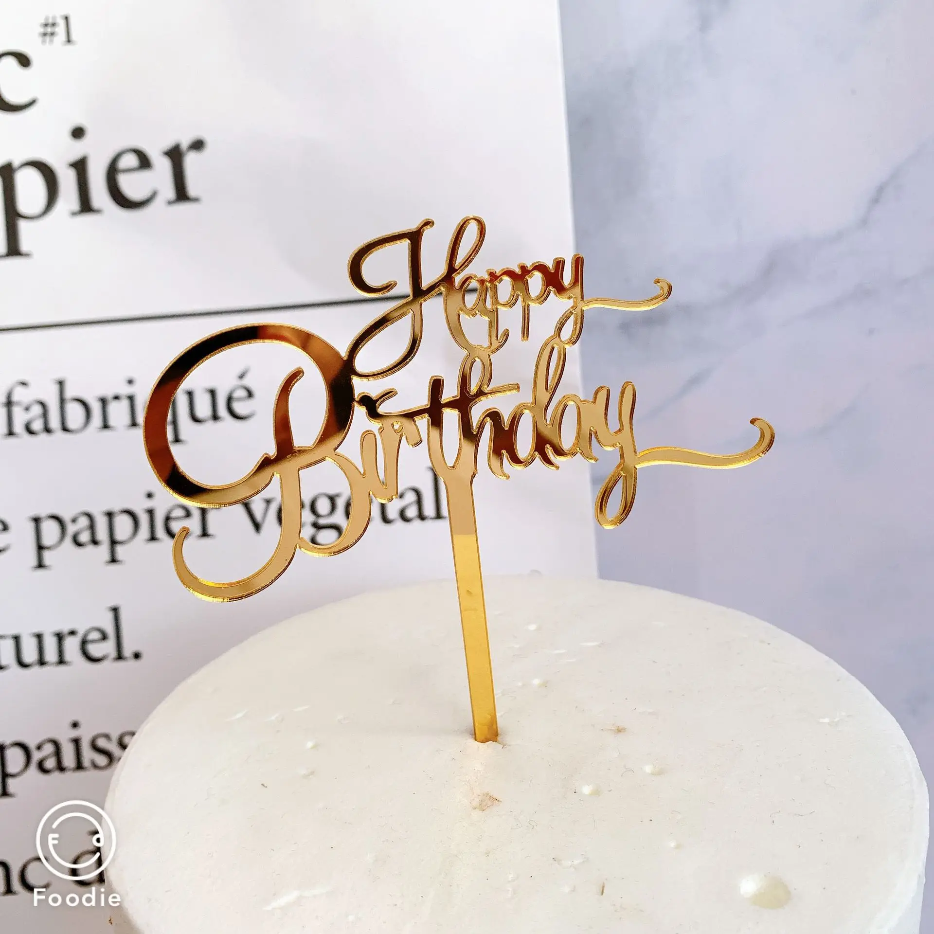 Happy Birthday Cake Topper Supplies Round Acrylic Baking Cake Insert Decor Cupcake Wedding Birthday Party Decoration Cake Top