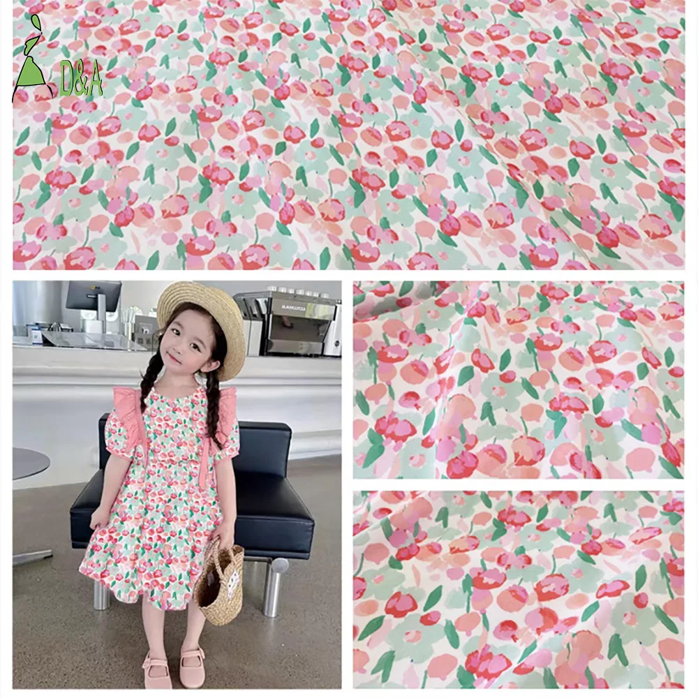 New Pattern Fashion Little Fresh Soft Cotton Printed Plain Flannel Children Shirt Dress Fabric Kids Cartoon Fabric