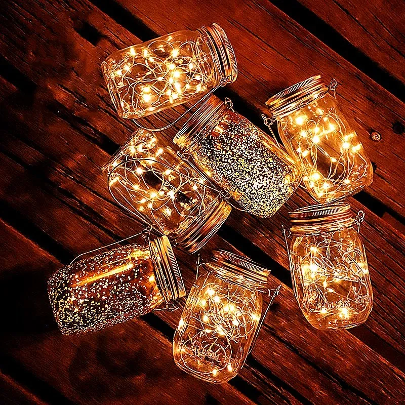 
Wholesale Solar Outdoor Mason Jar Led Copper String Light 