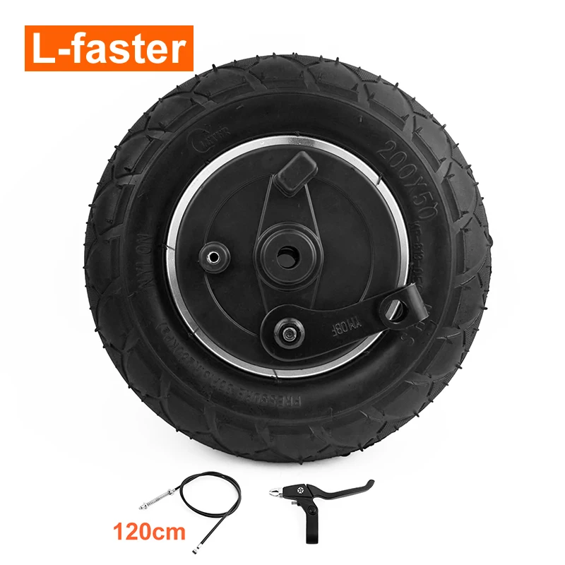 8 Inch Drum Brake Solid Scooter Wheel With an Right Hand Lever and Cable 1.2m or 1.8m