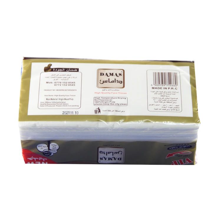 Мягкая пачка папиросной бумаги для лица мягкая ткани 3ply 4 ply virgin слоя