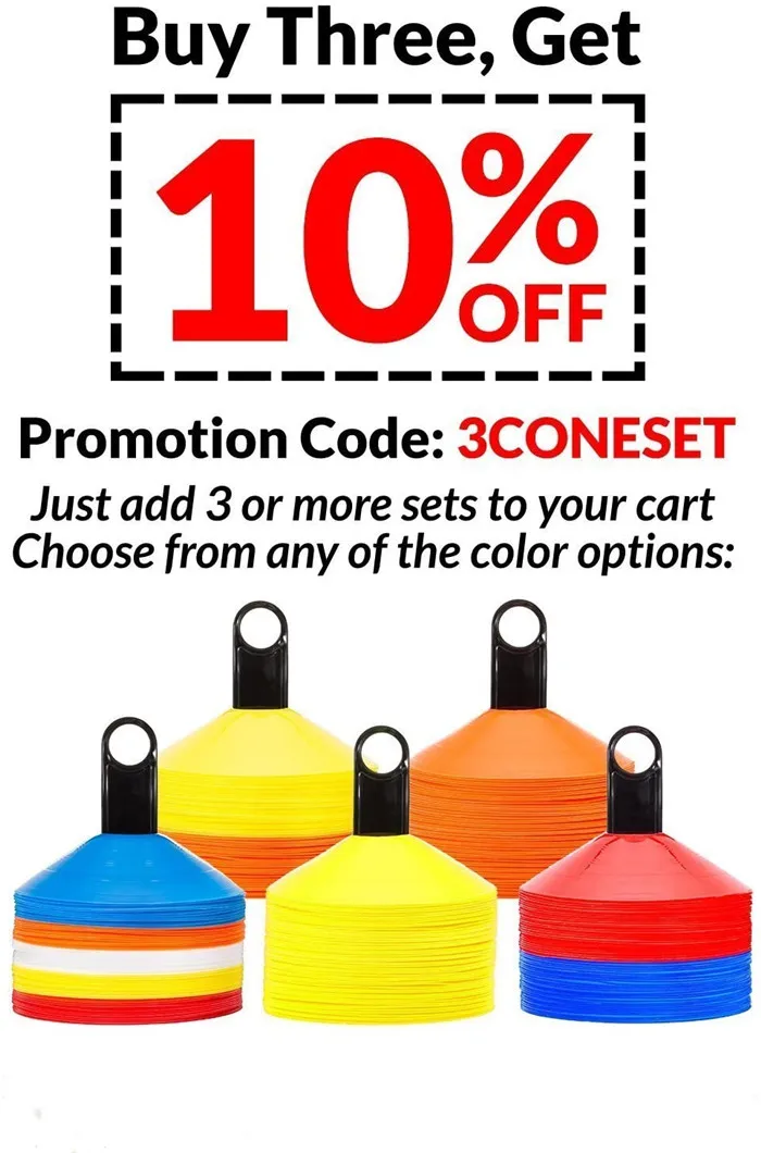 Wholesale Soccer Cones (Set of 50) - Agility Soccer Cone with Carry Bag and Holder for Sports Training Disc cone