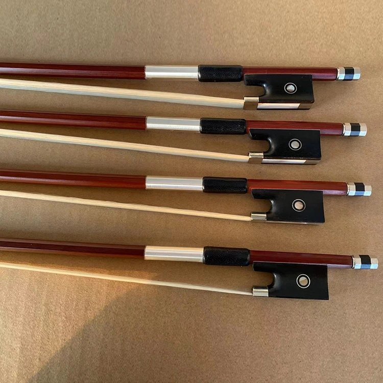 Handcraft Musical Instrument Accessories Octagonal Violin Brazilwood Bow With Horse Hair