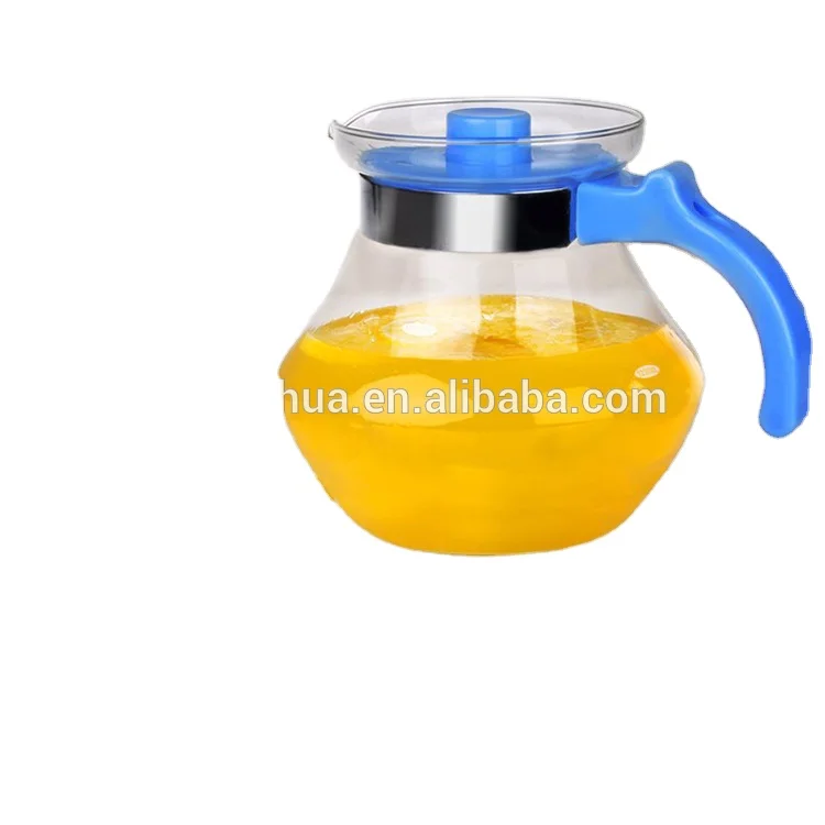 Custom 1.5L glass juice coffee water cooler jug transparent glass jug with lid