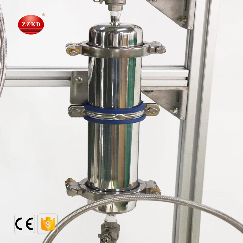 2lb stainless steel dewaxing column bho closed loop extractor with recovery tank butane extractor machine