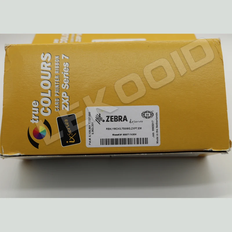 Цветная лента Zebra zxp7 800077-742EM - YMCKO 750 принты для серии ZXP 7
