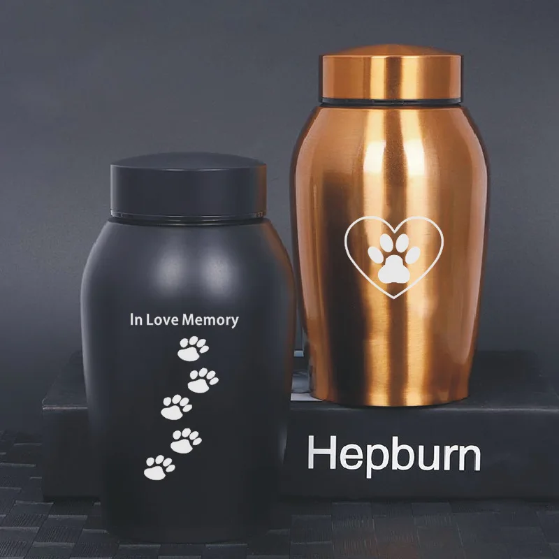 Pet Coffins And Urns Pet Products Pet Cleaning Stainless Steel Round Can Color Optional Factory Direct Sale Custom Logo