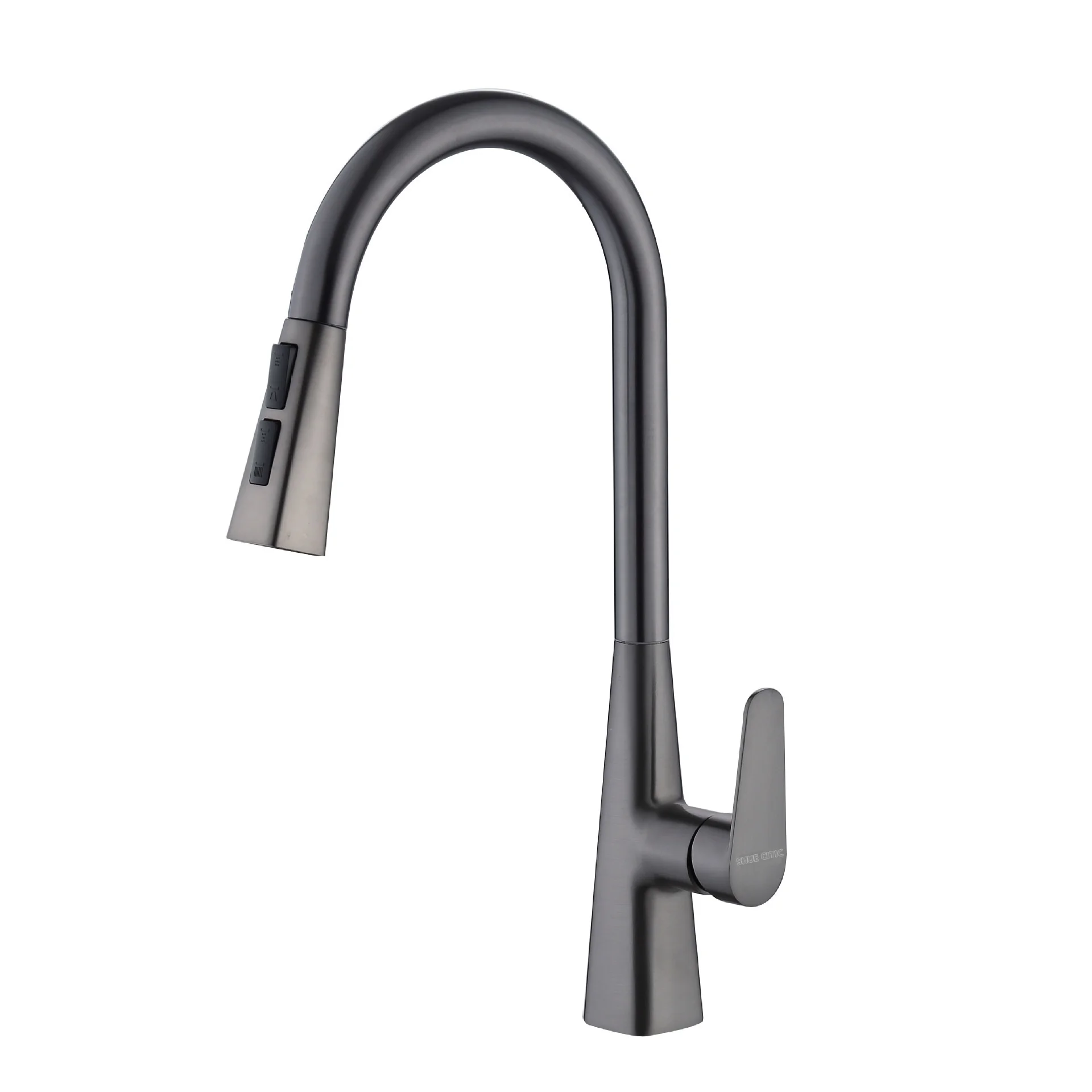 Handle type drawable gun ash three-speed water outlet cold and hot water mixer copper 304 kitchen faucet