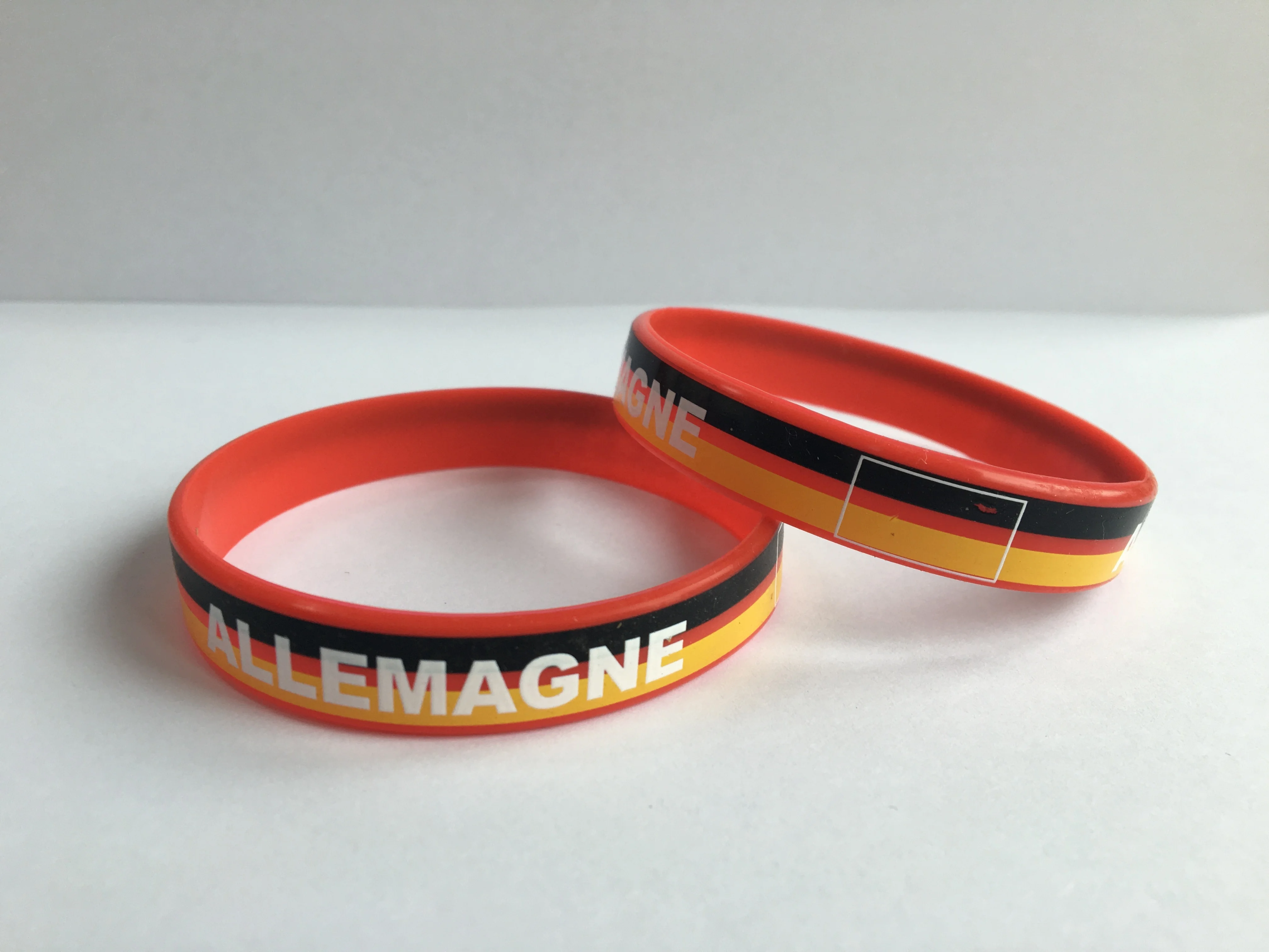 White Silicone Bracelet Wristba Motivational Country Flags Inspired by Korea Adult Promotional Item