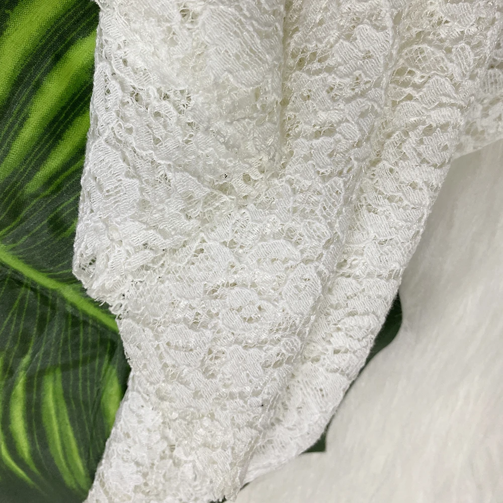 
Hot Sale Latest Textile Warp Knitting Plain 100%Polyester Dyed Lace Fabric For Dress 