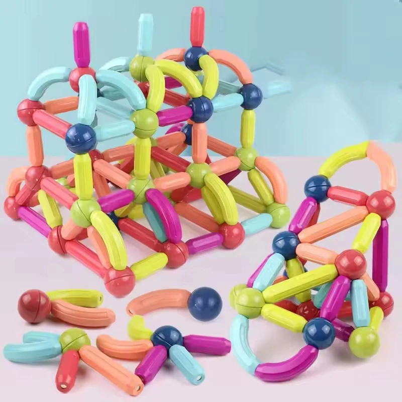 Seamind Magnet Ball Toys Magnetic Stick Game Educational Magnetic Building Sticks Balls And Rods For Kids