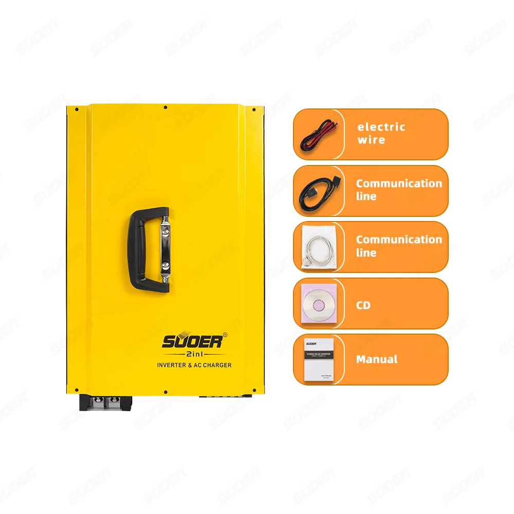 Brand new 2 in 1 Suoer 5kw pure sine wave power inverter hybrid solar energy inverter