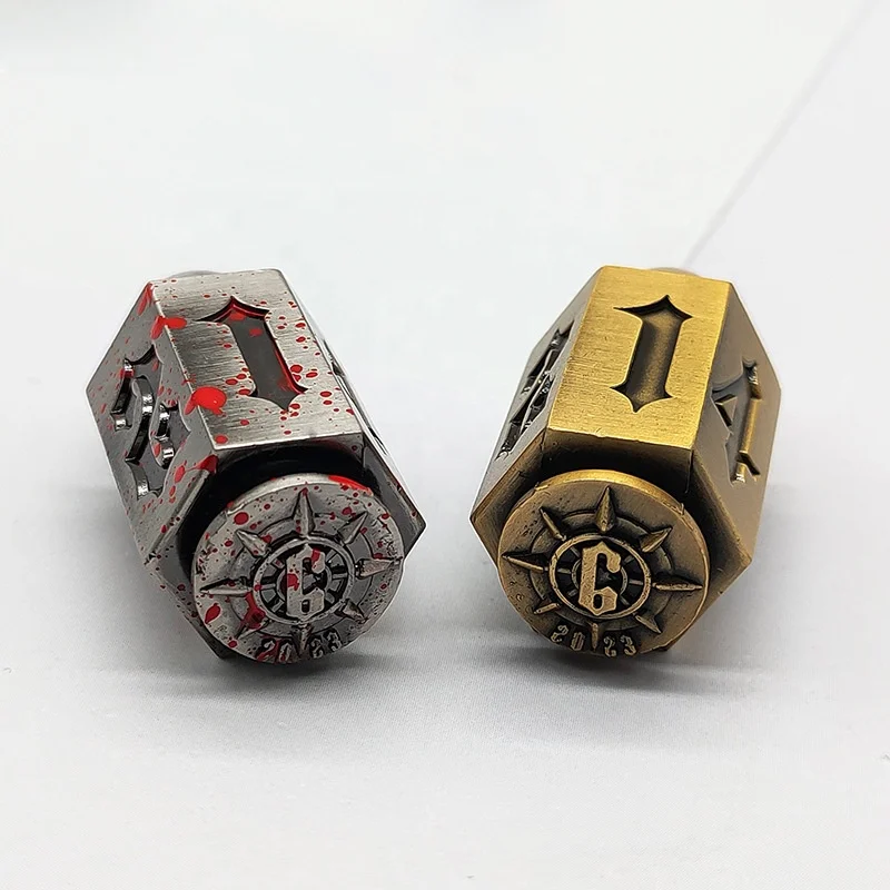 New Wave Wholesale Creative Personality D6 Bullet RPG Metal Dice for DND Games