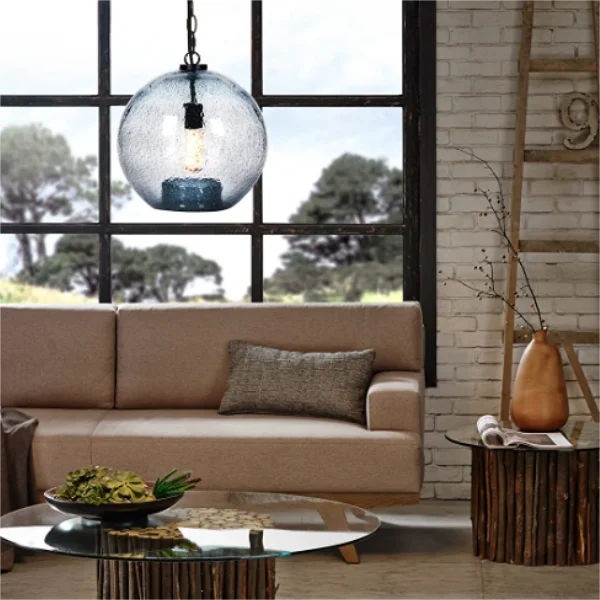 Farmhouse Pendant Light Hand Blown Glass Ceiling Hanging Lamp Shade Kitchen Island Lighting