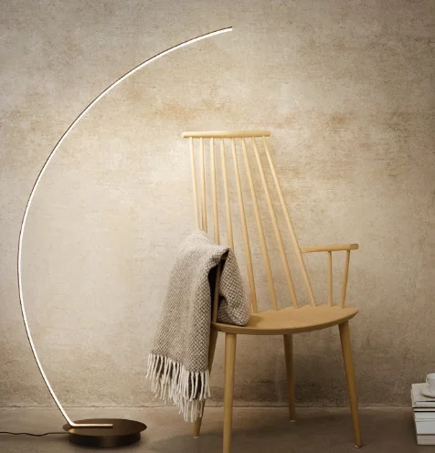 High Grade Modern Bending Design Floor Lighting Bedroom Led Detachable Acrylic Standing Floor Lamp