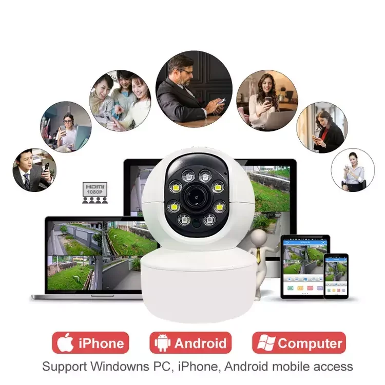 2023 New Camera Smart Pan Tilt Full HD 3MP Wireless Ip Camera Icsee Indoor Wifi CCTV Camera Baby Home Security Color at Night